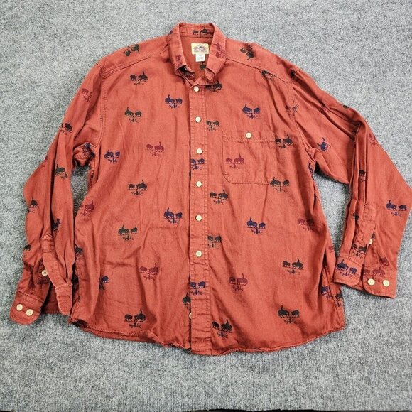 Barn Fly Western Cowboy Roping Shirt Mens Medium Button Up Front Rodeo Western - Picture 1 of 10